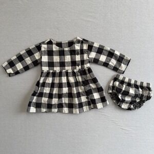 Tea Collection Plaid Flannel Dress & Bloomers Set 12-18 Months Outfit